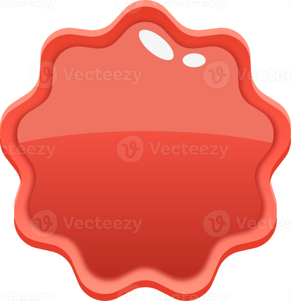 Red Cartoon Wavy Circle Button png