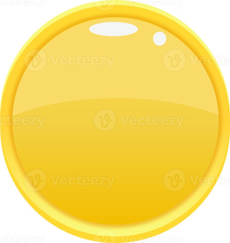 Yellow Cartoon Round Button png