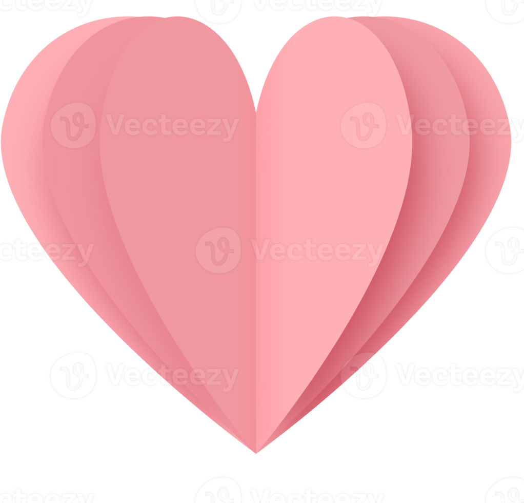 Pink Paper Heart Png, Paper Heart Valentine's Day png