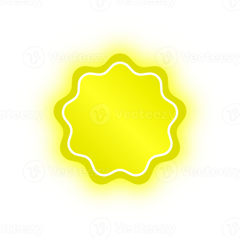 banner de círculo ondulado amarelo neon, círculo ondulado neon png