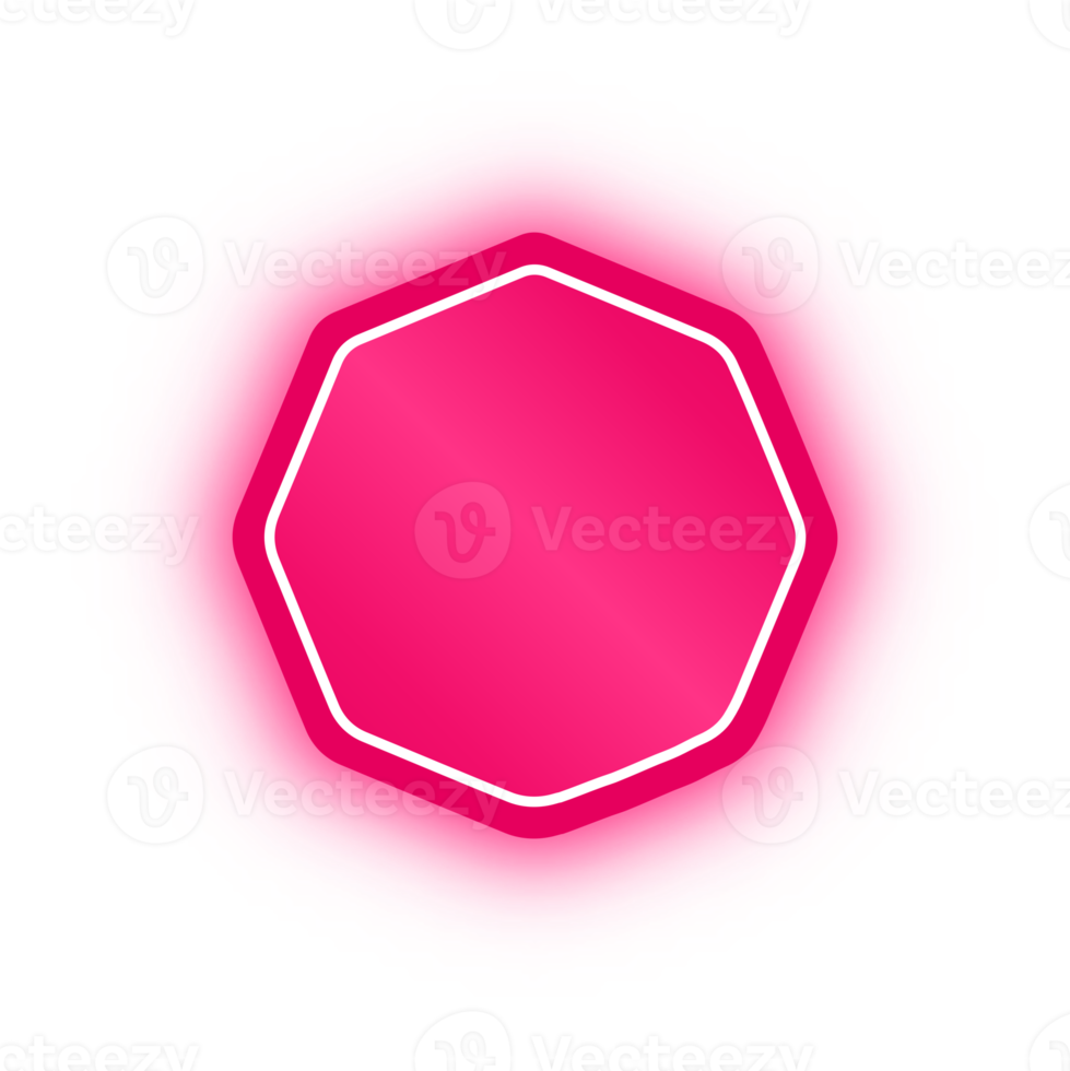 neon roze achthoek banier, neon achthoek png