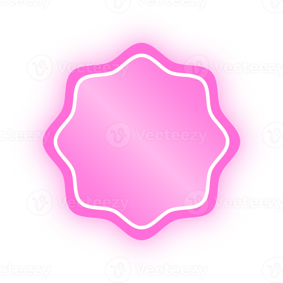 bannière de cercle ondulé rose néon, cercle ondulé néon png