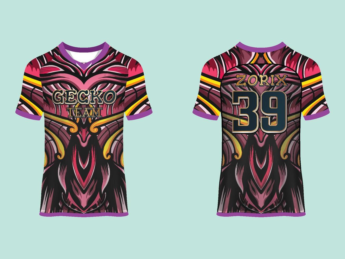 Raglan Sleeves Sports Jersey Design vector