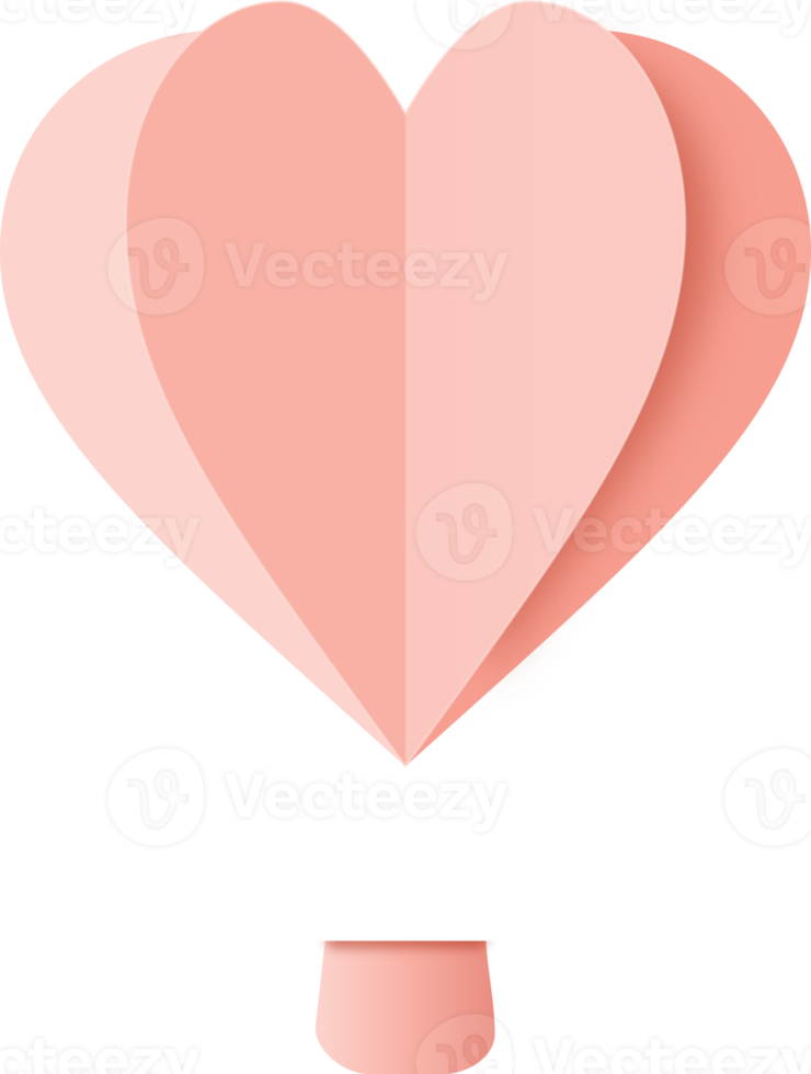 Heart Hot Air Balloon Paper Cut, Heart Shaped Hot Air Balloon png