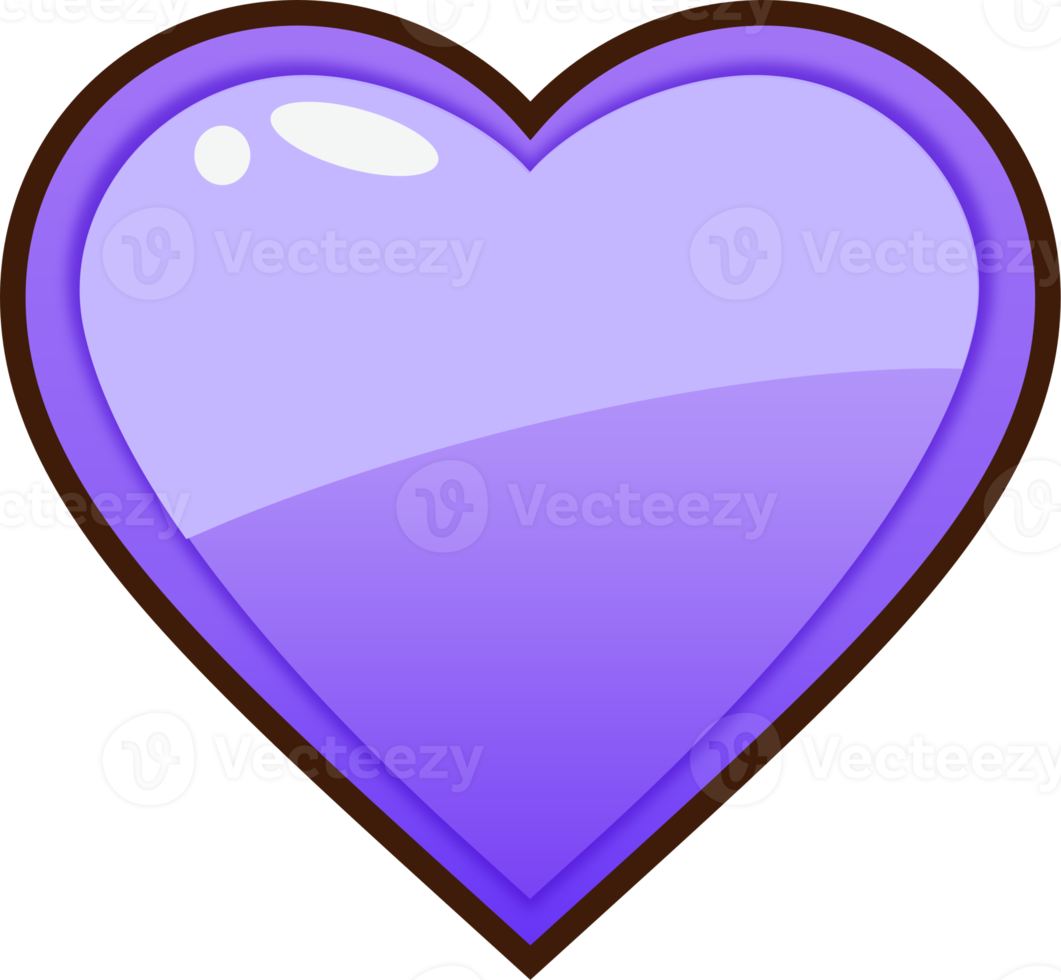 Purper tekenfilm hart knop png