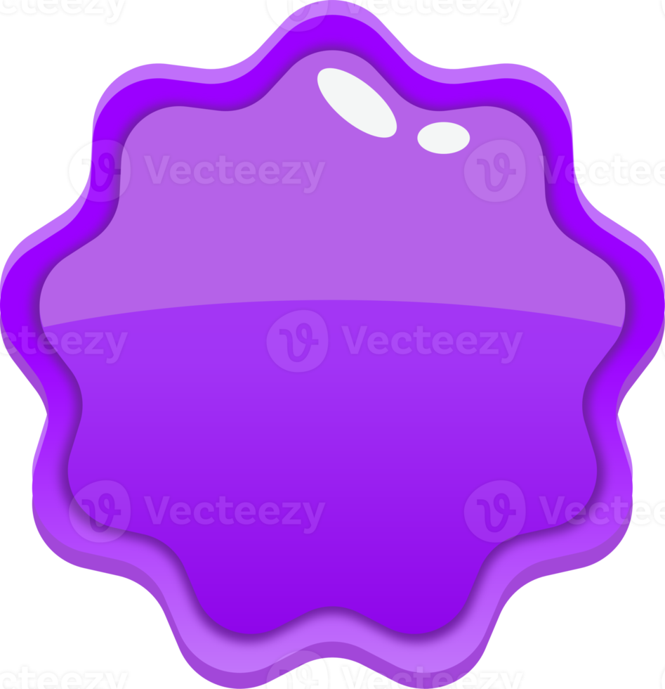 Purper tekenfilm golvend cirkel knop png