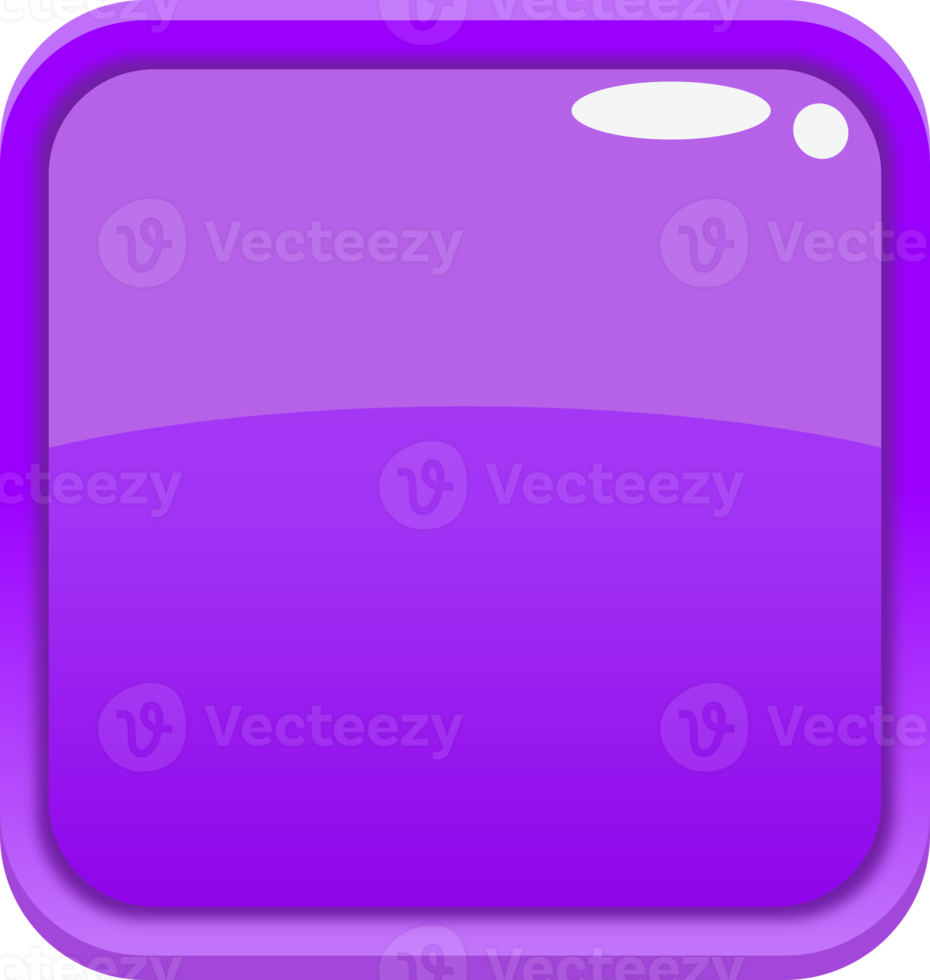 Purple Cartoon Square Button png