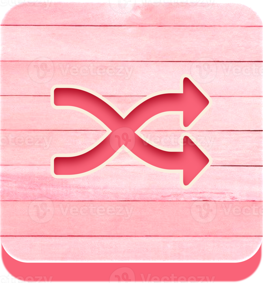 Wooden Shuffle Playlist Button, Wooden Icon png