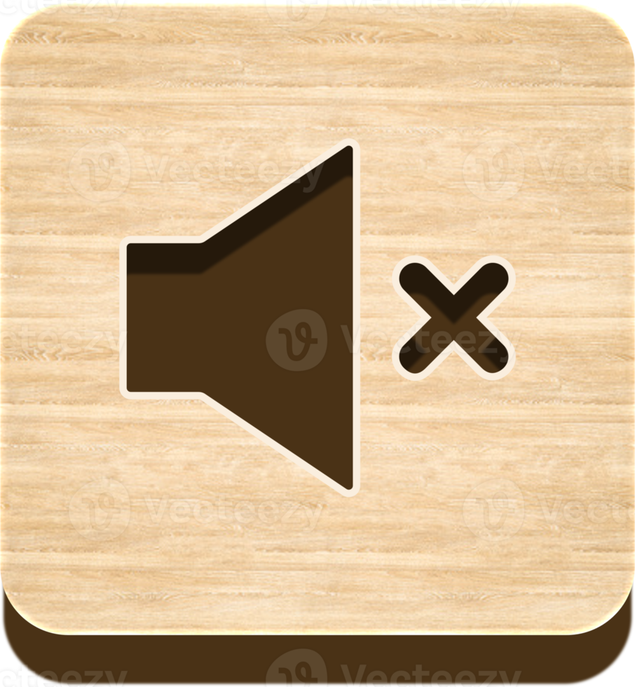 Wooden Mute Button, Wooden Icon png