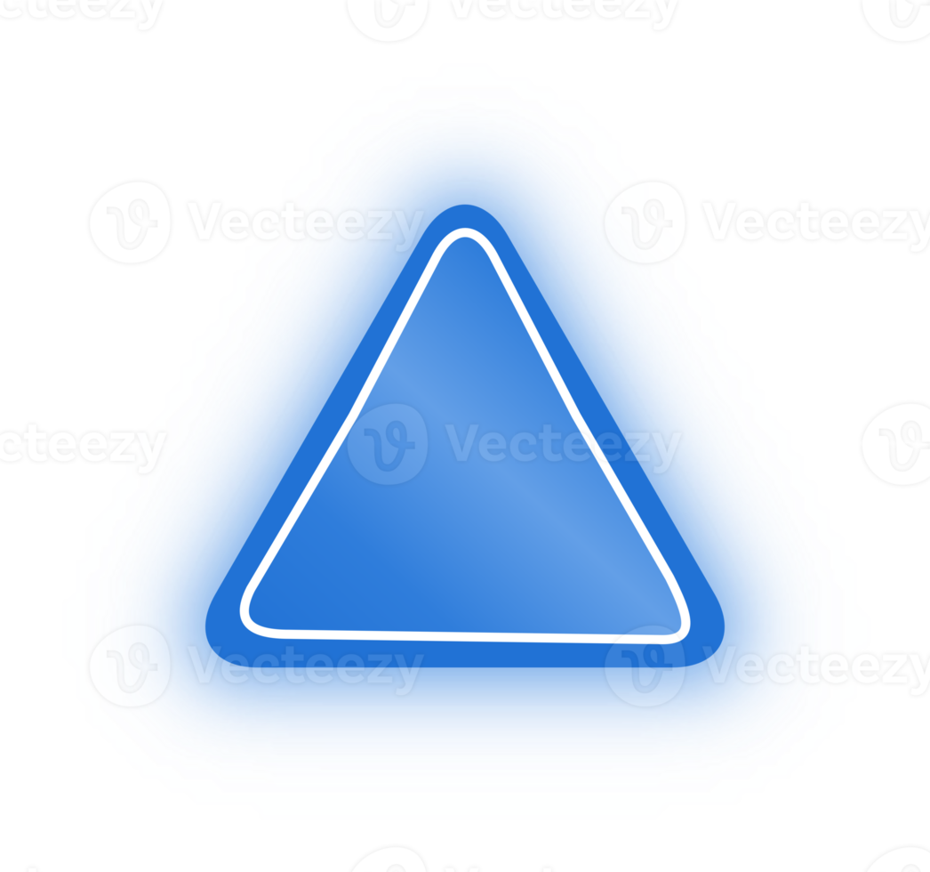 bannière triangle bleu néon, triangle néon png