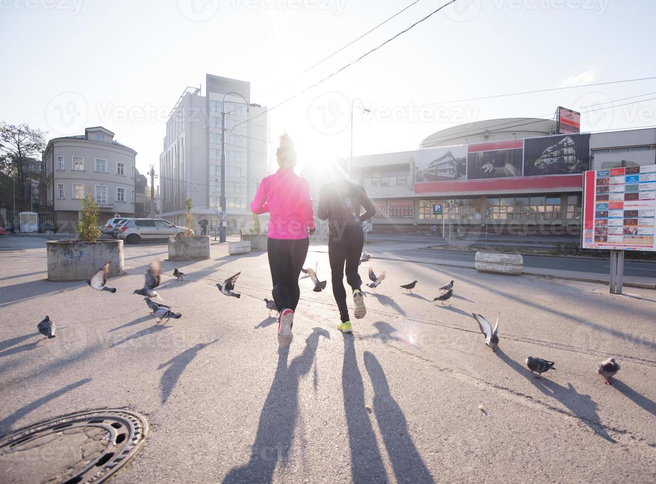 young  couple jogging photo