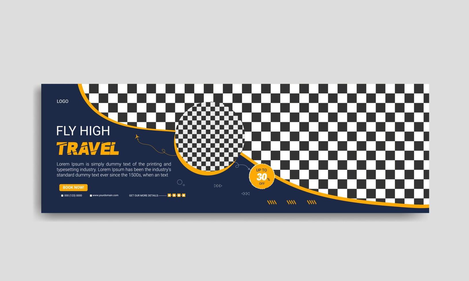 Creative and modern travel email signature template design vector
