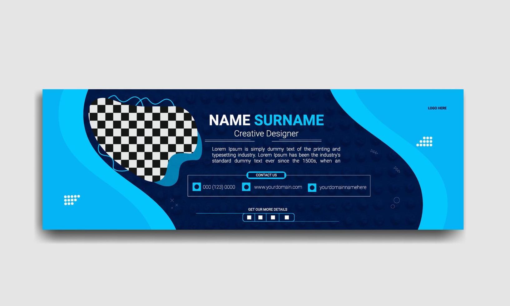 Corporate business email signature templatete or email footer and personal social media cover vector