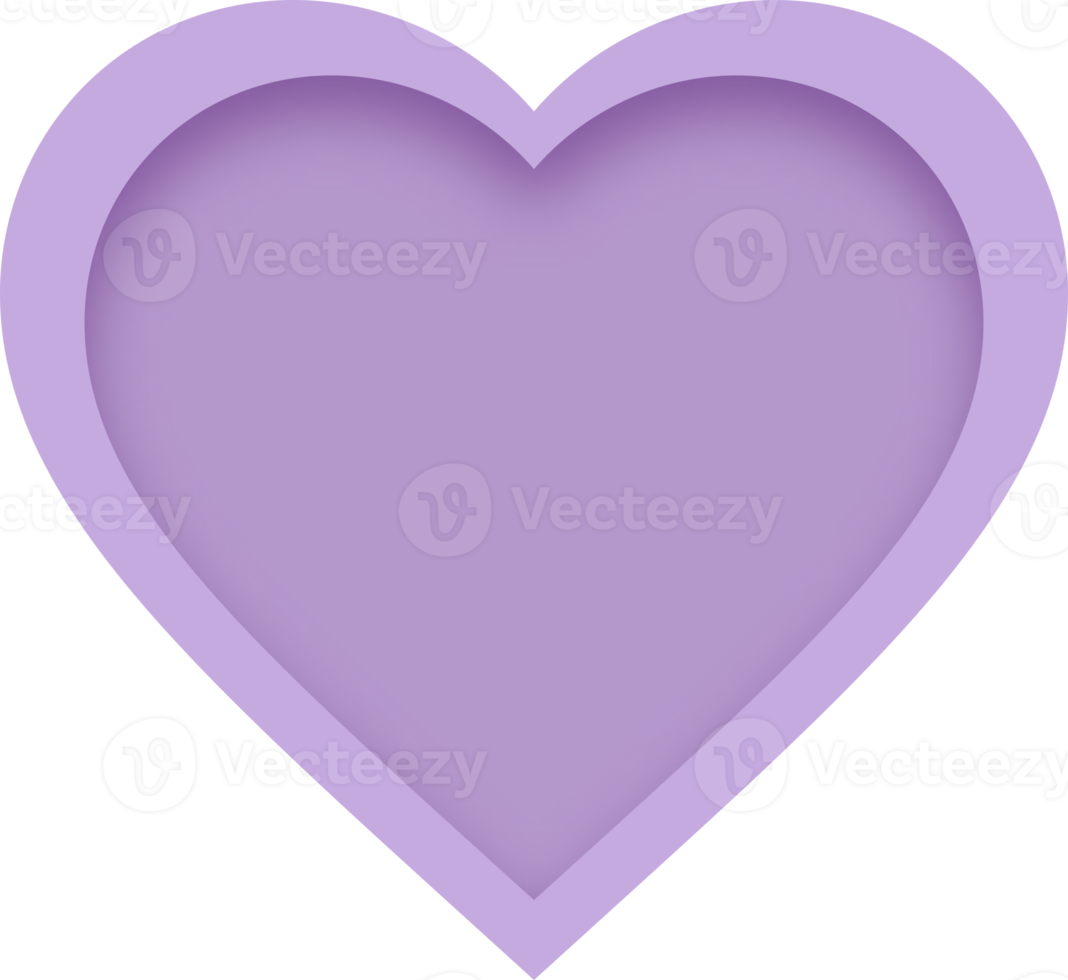 style de coupe de papier en couches de coeur violet vierge png