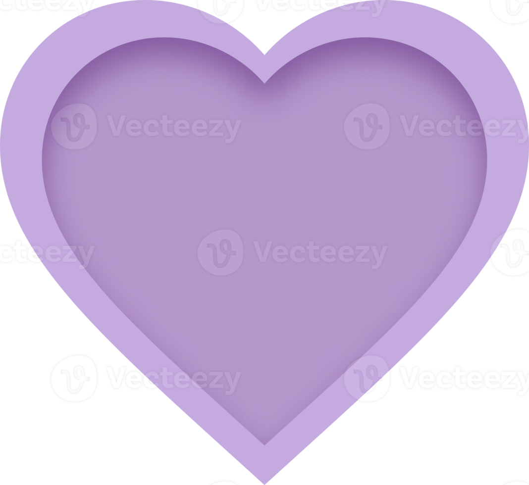 Blank Purple Heart Layered Paper Cut Style png