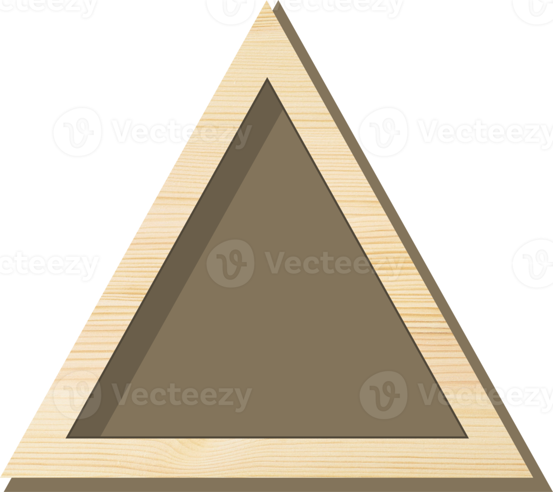 bouton de jeu triangle en bois avec trou png