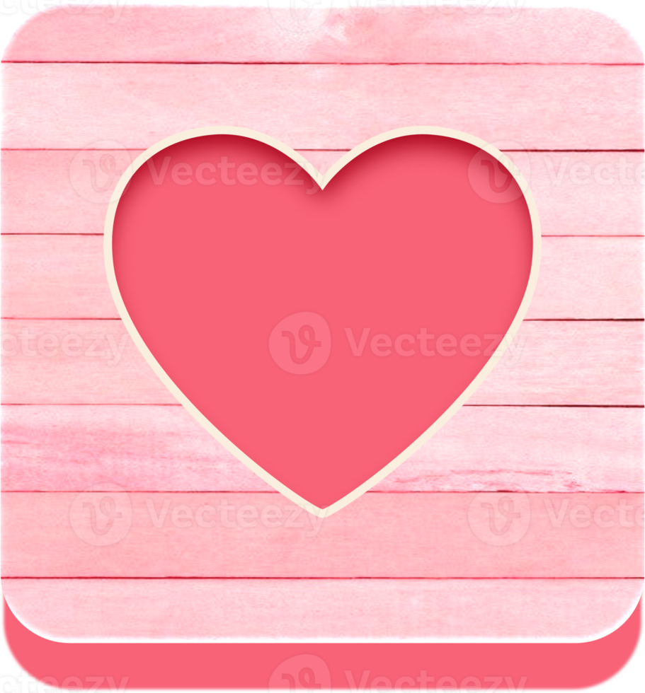 bouton coeur en bois, icône en bois png