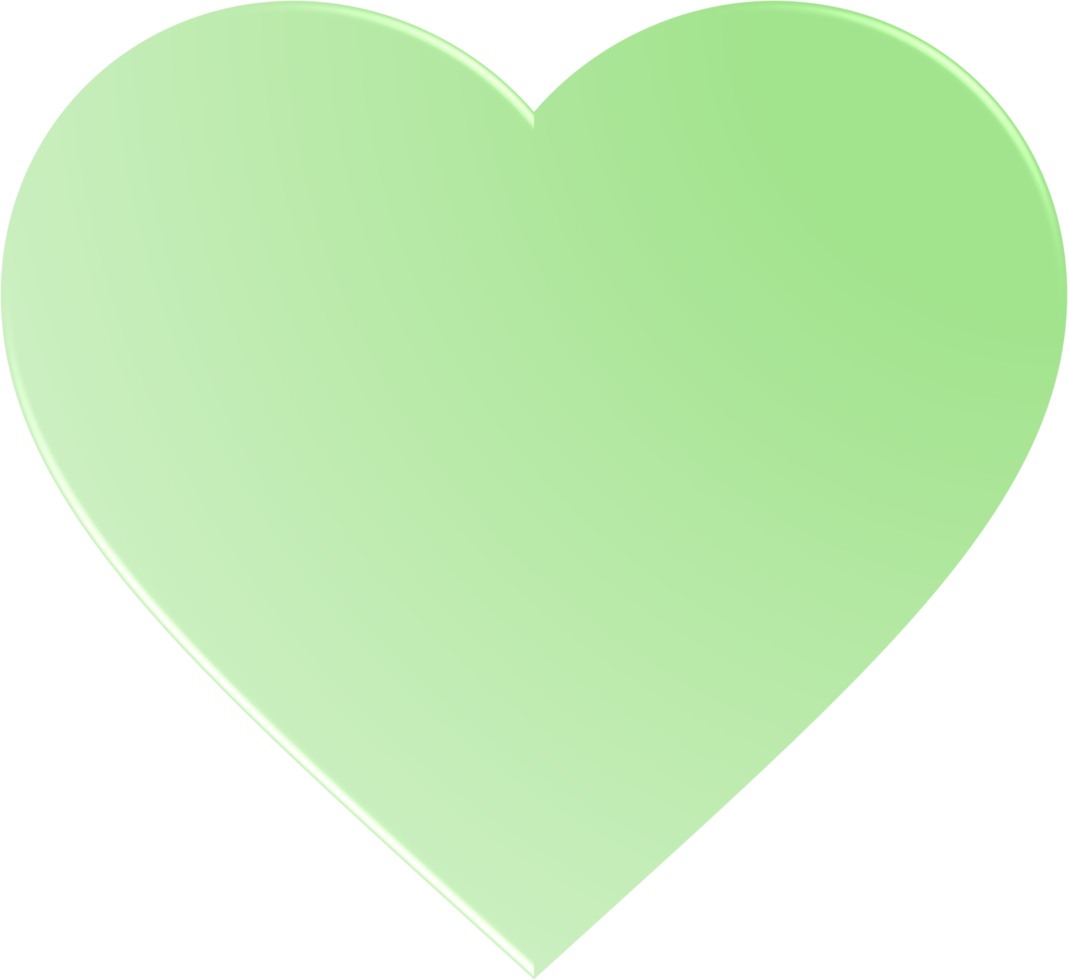 coeur dégradé vert, bouton coeur dégradé png