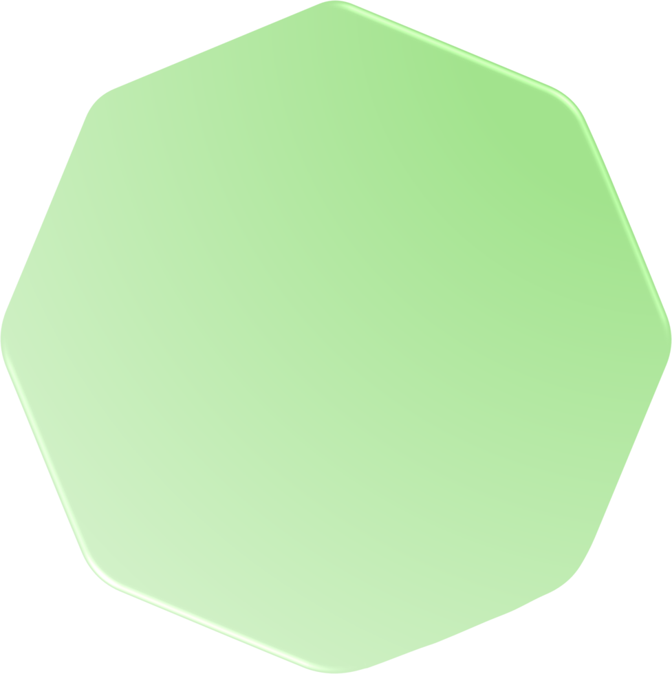 octógono gradiente verde, botão octógono gradiente png