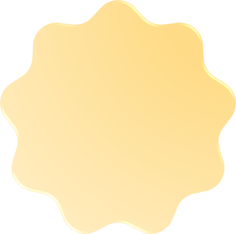 Yellow Gradient Wavy Circle, Wavy Circle Button png