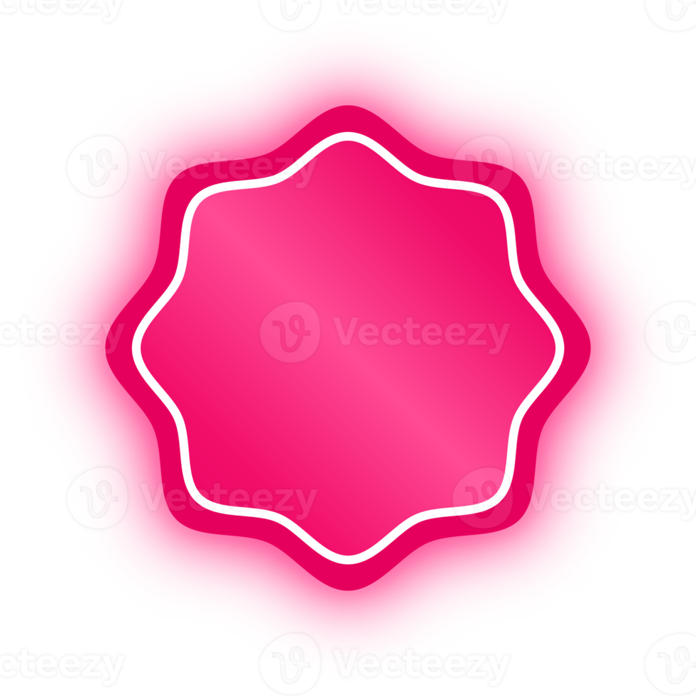 bannière de cercle ondulé rose néon, cercle ondulé néon png