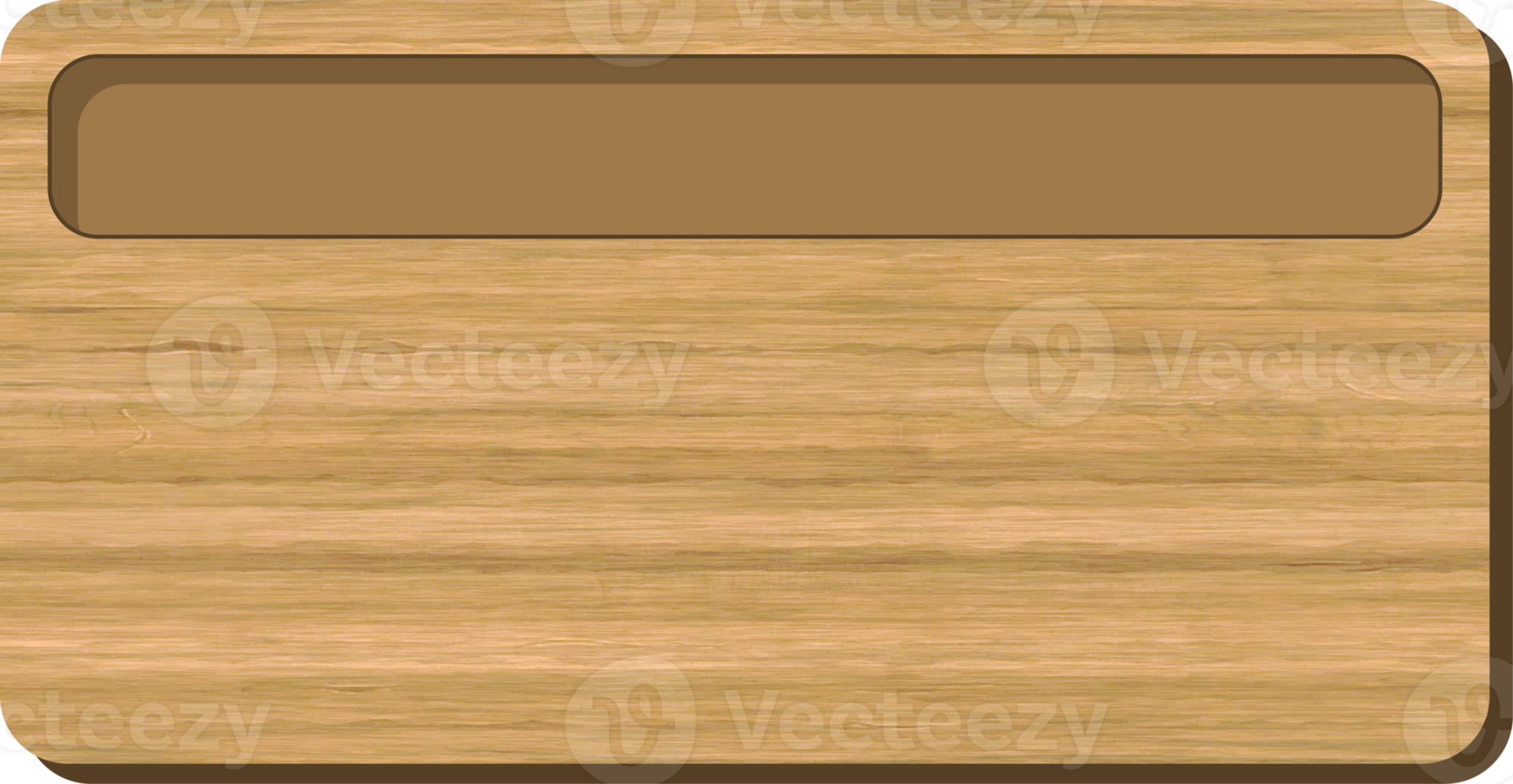 panneau en bois pour l'interface utilisateur du jeu en style cartoon png
