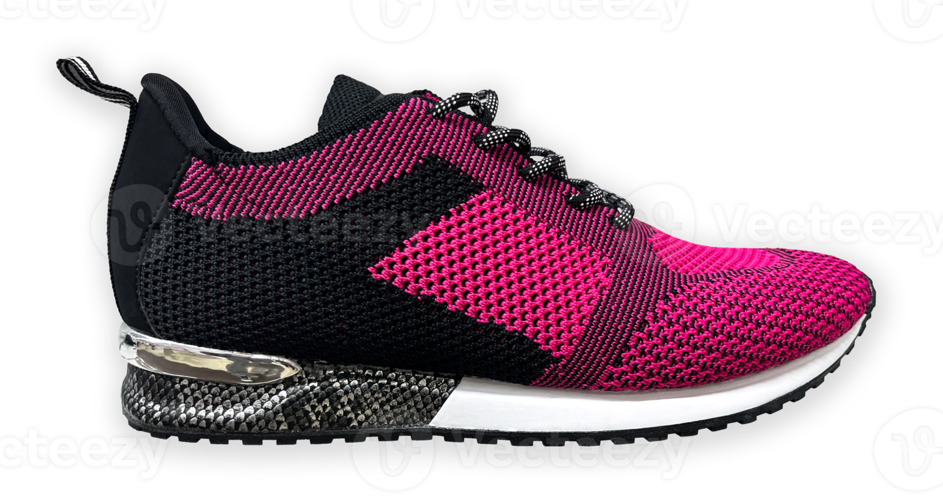 White, black and pink sports sneakers cut out png
