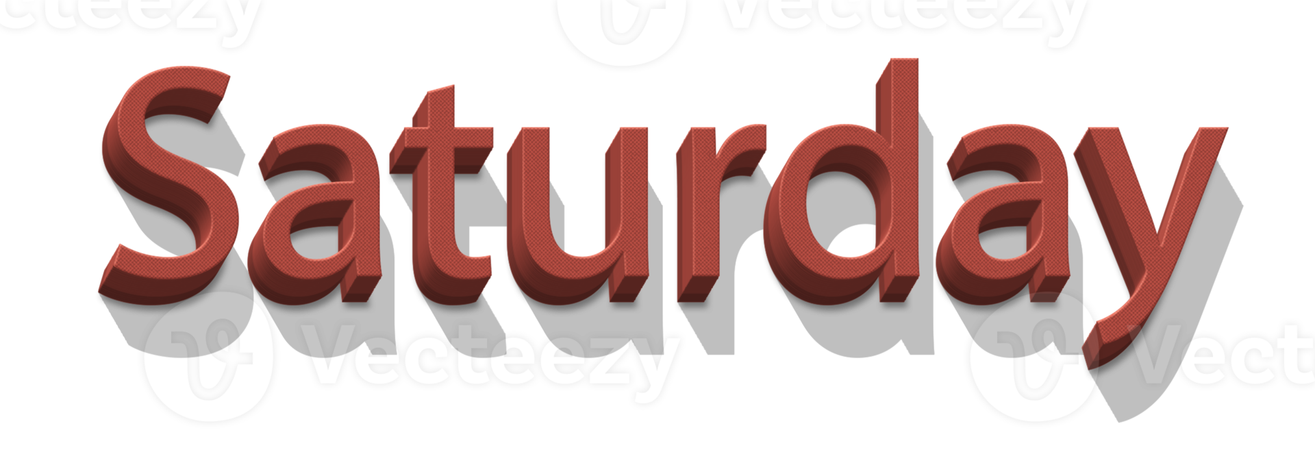 volumetric 3D Text of the inscription Saturday isolated cut out png