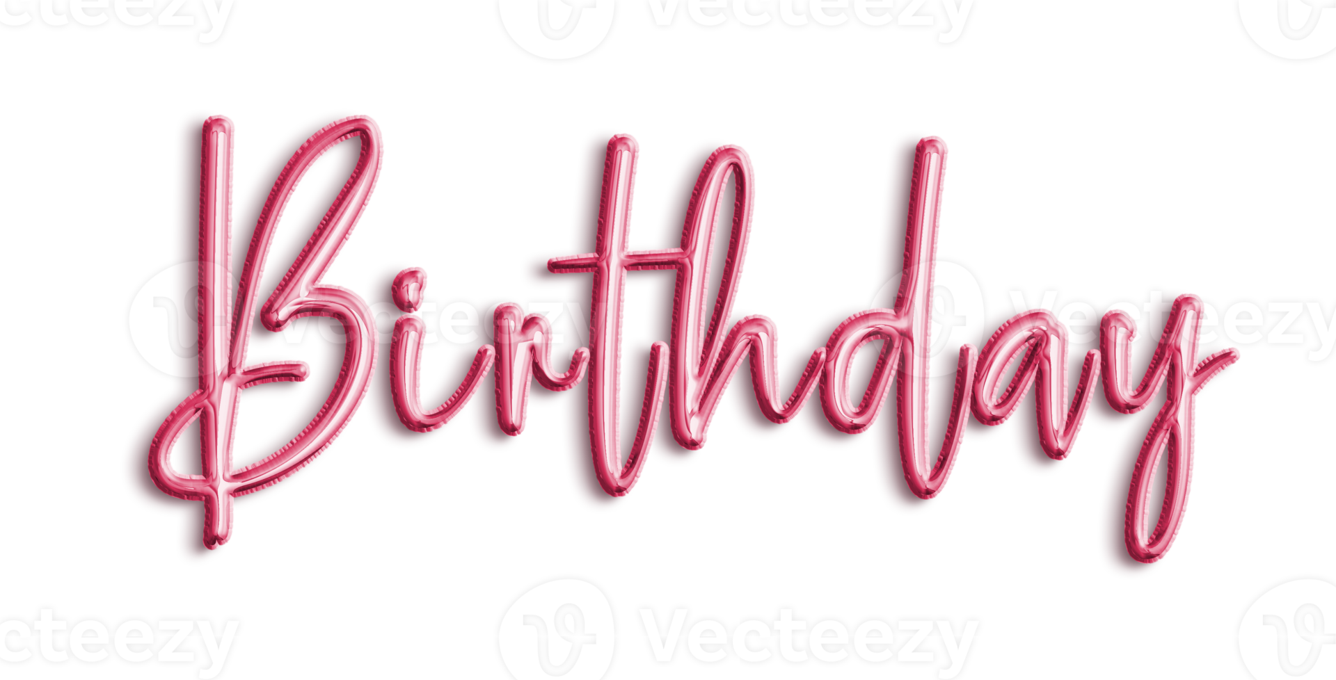 Red Volumetric 3D Text Balloons Lettering Birthday cut out png