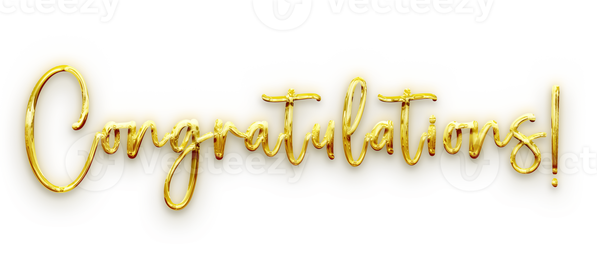 Golden volumetric 3D Text of the inscription Congratulations ...