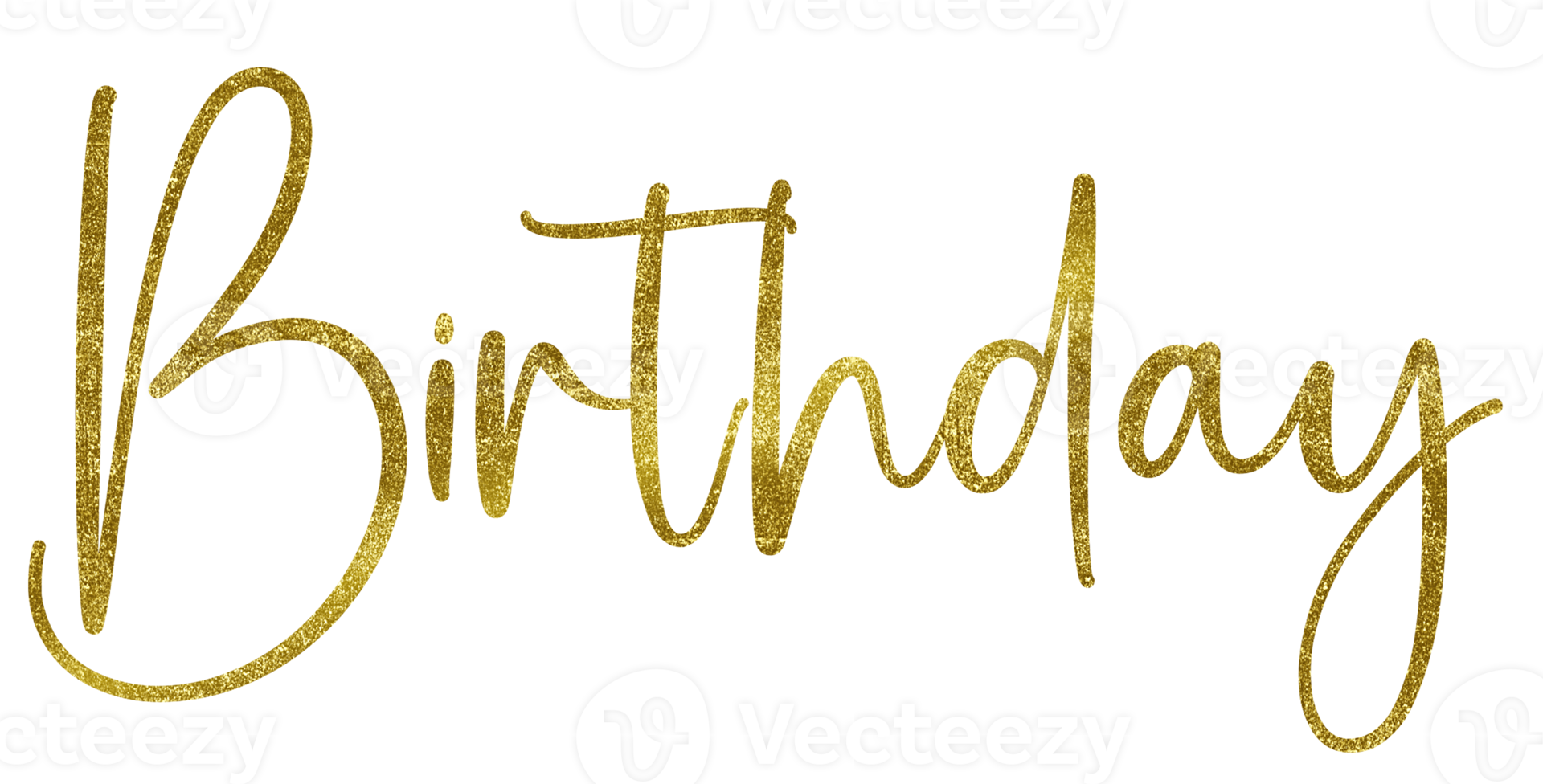 Golden Text Lettering Birthday cut out png