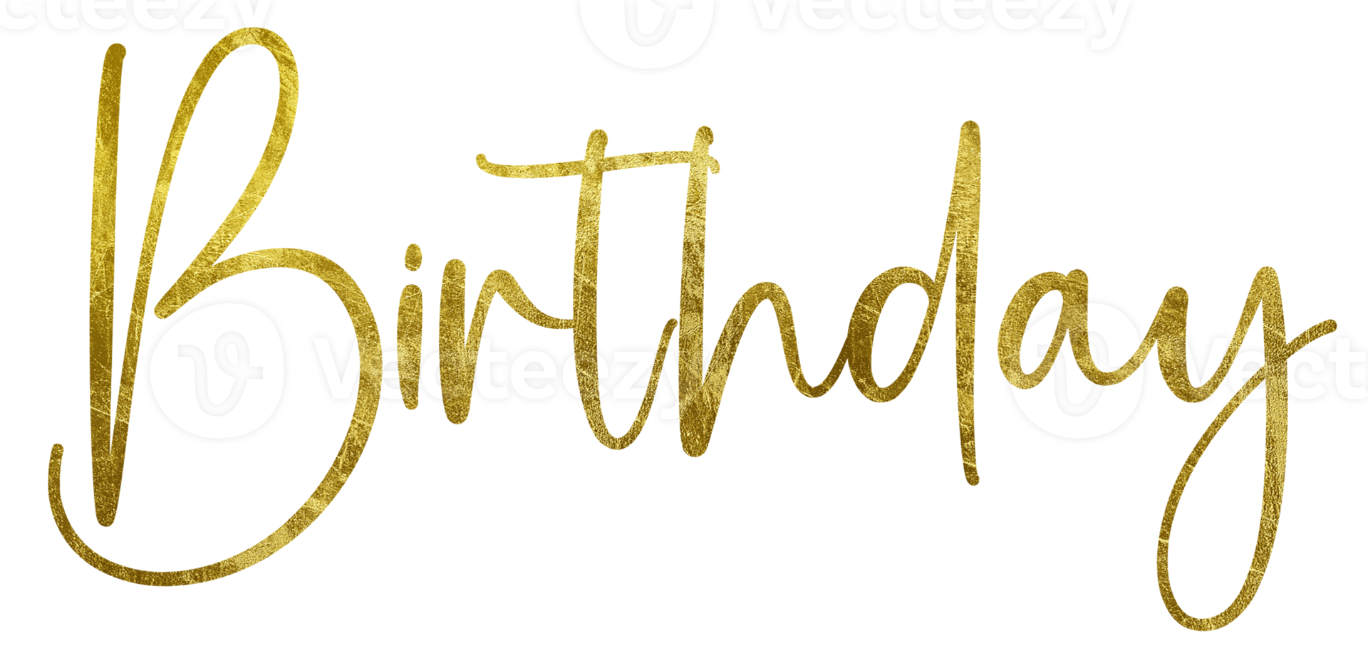 Golden Text Lettering Birthday cut out png