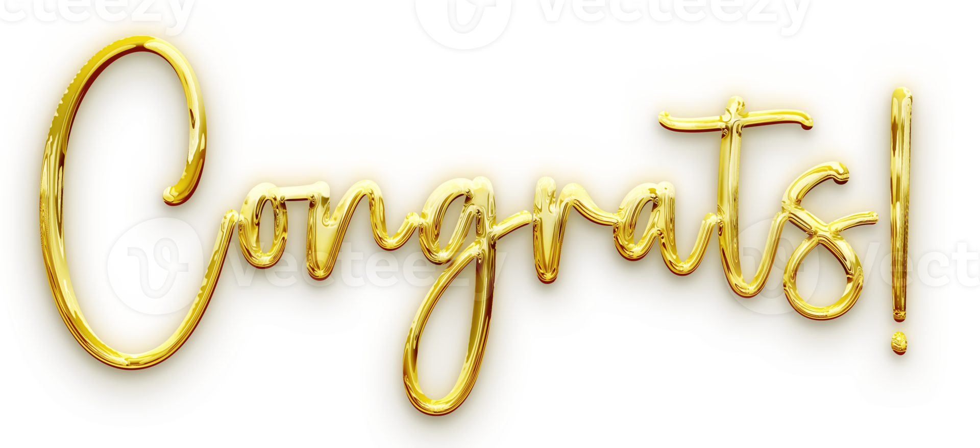 Goldener volumetrischer 3D-Text der Inschrift Herzlichen Glückwunsch isoliert ausgeschnitten png