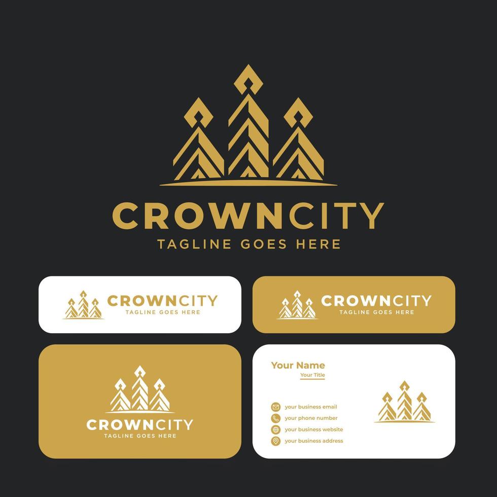 logotipo de la ciudad de la corona, adecuado para cualquier negocio inmobiliario. vector