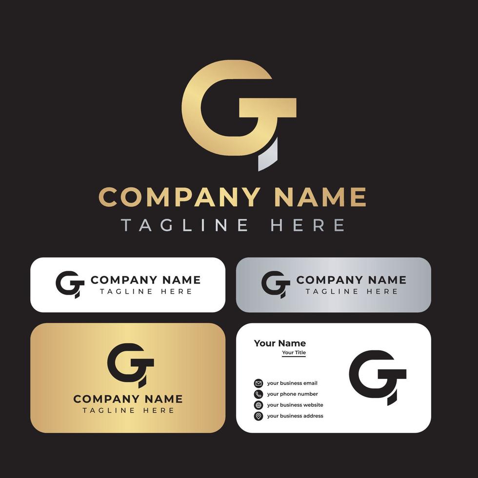 Letter GT Monogram Logo, is suitable for any business. vector