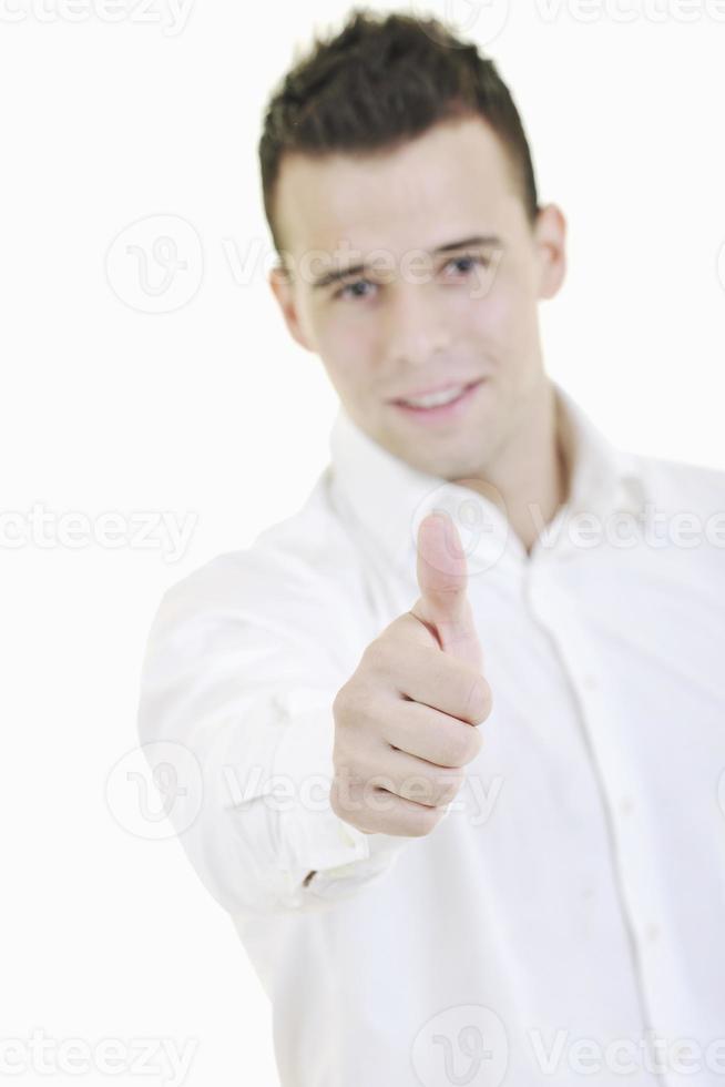 Man giving thumbs up photo
