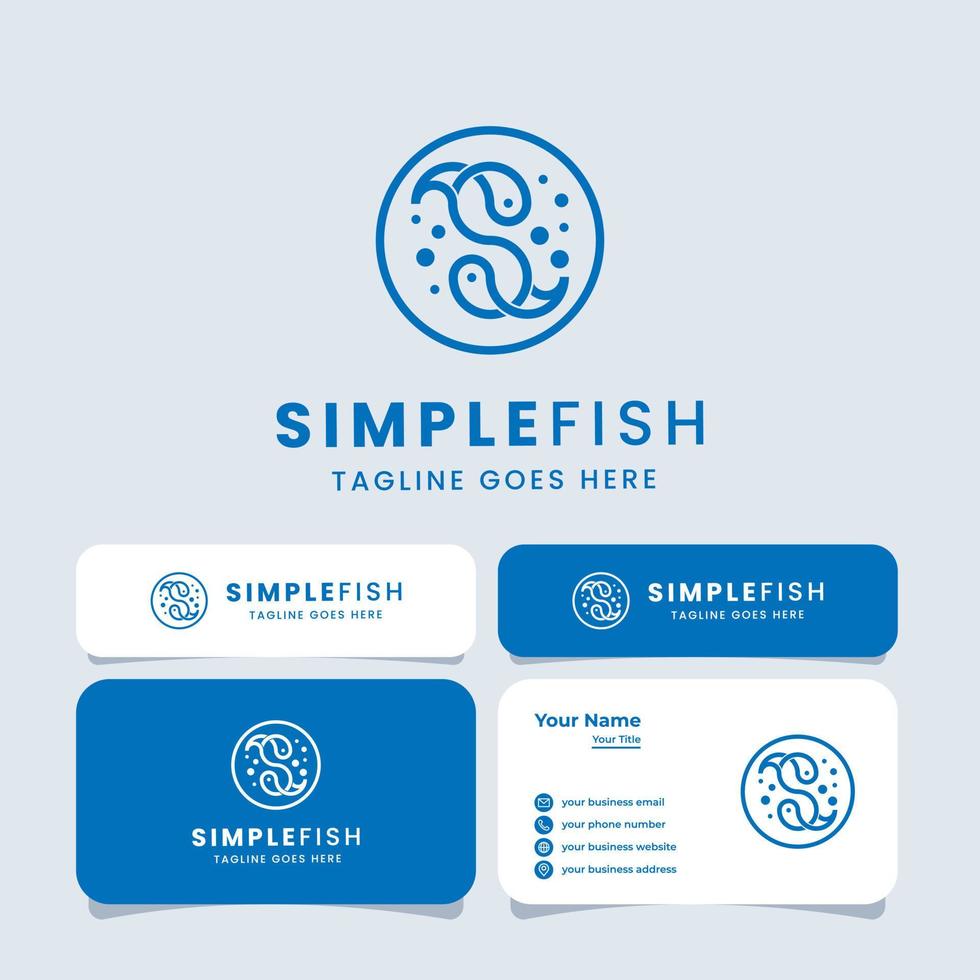 logotipo de letra s de pez simple, adecuado para cualquier negocio relacionado con peces con iniciales s. vector