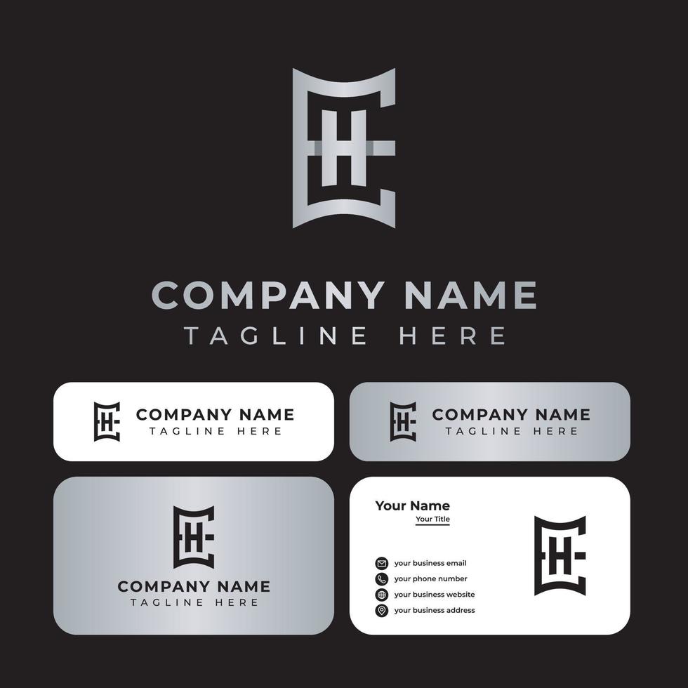 Unique EH Monogram Logo, suitable for any business with EH or HE initials. vector