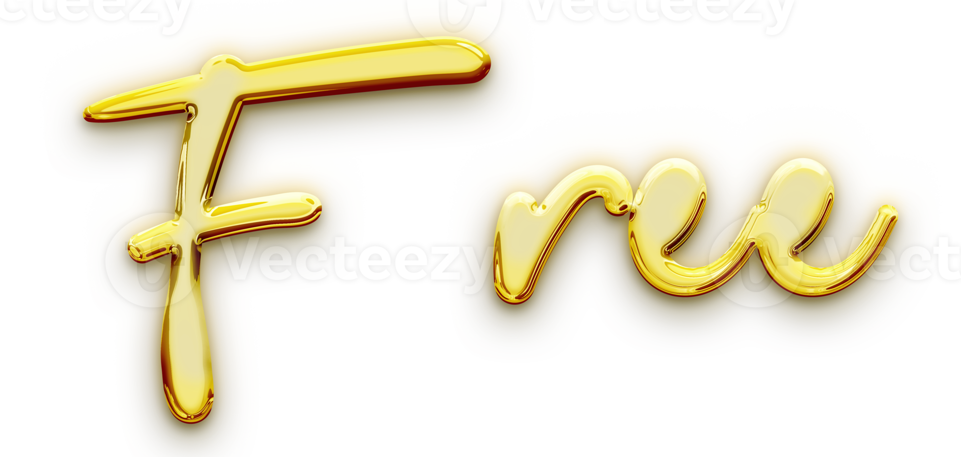 Golden volumetric 3D Text of the inscription Free isolated cut out png