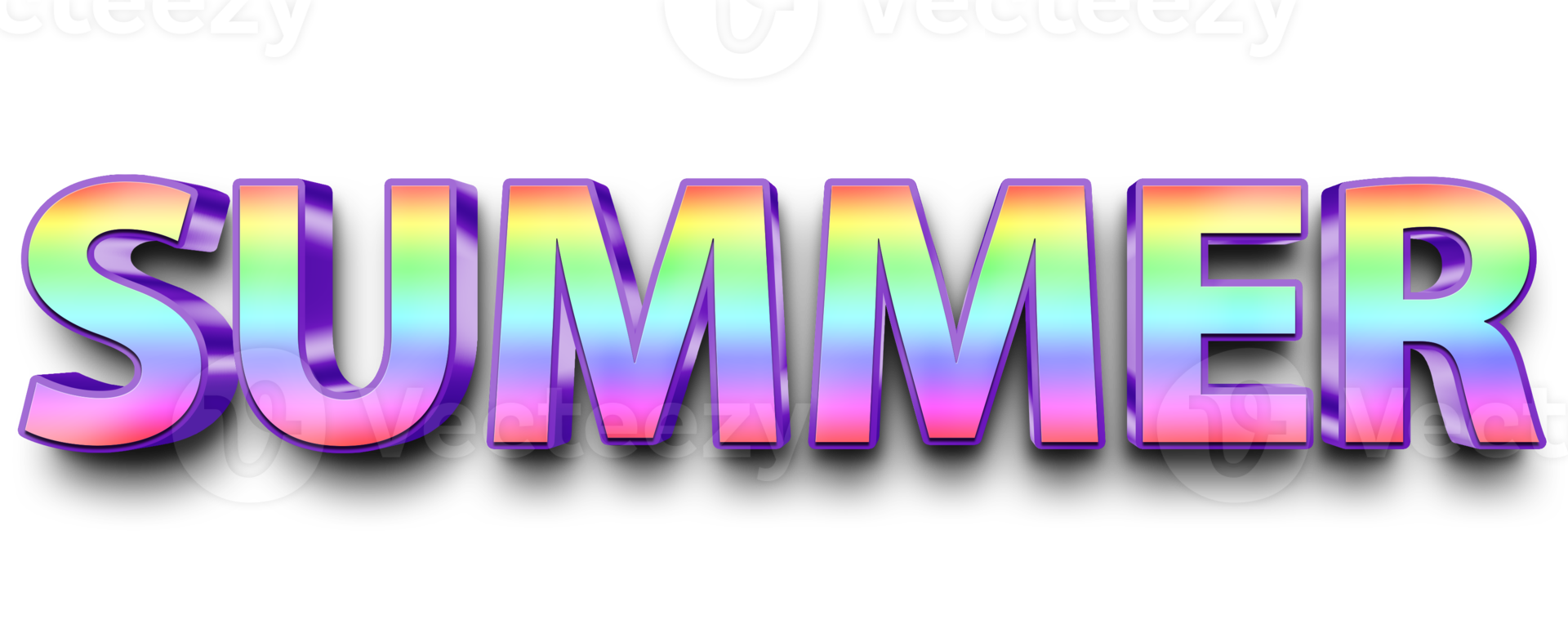 regenboog volumetrisch 3d tekst opschrift zomer geïsoleerd besnoeiing uit png