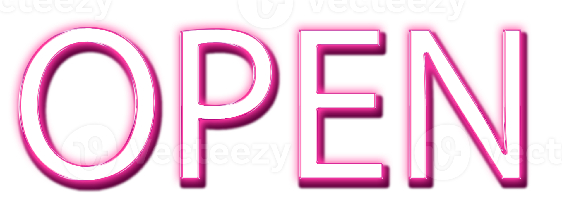 Pink Neon Text Open cut out png