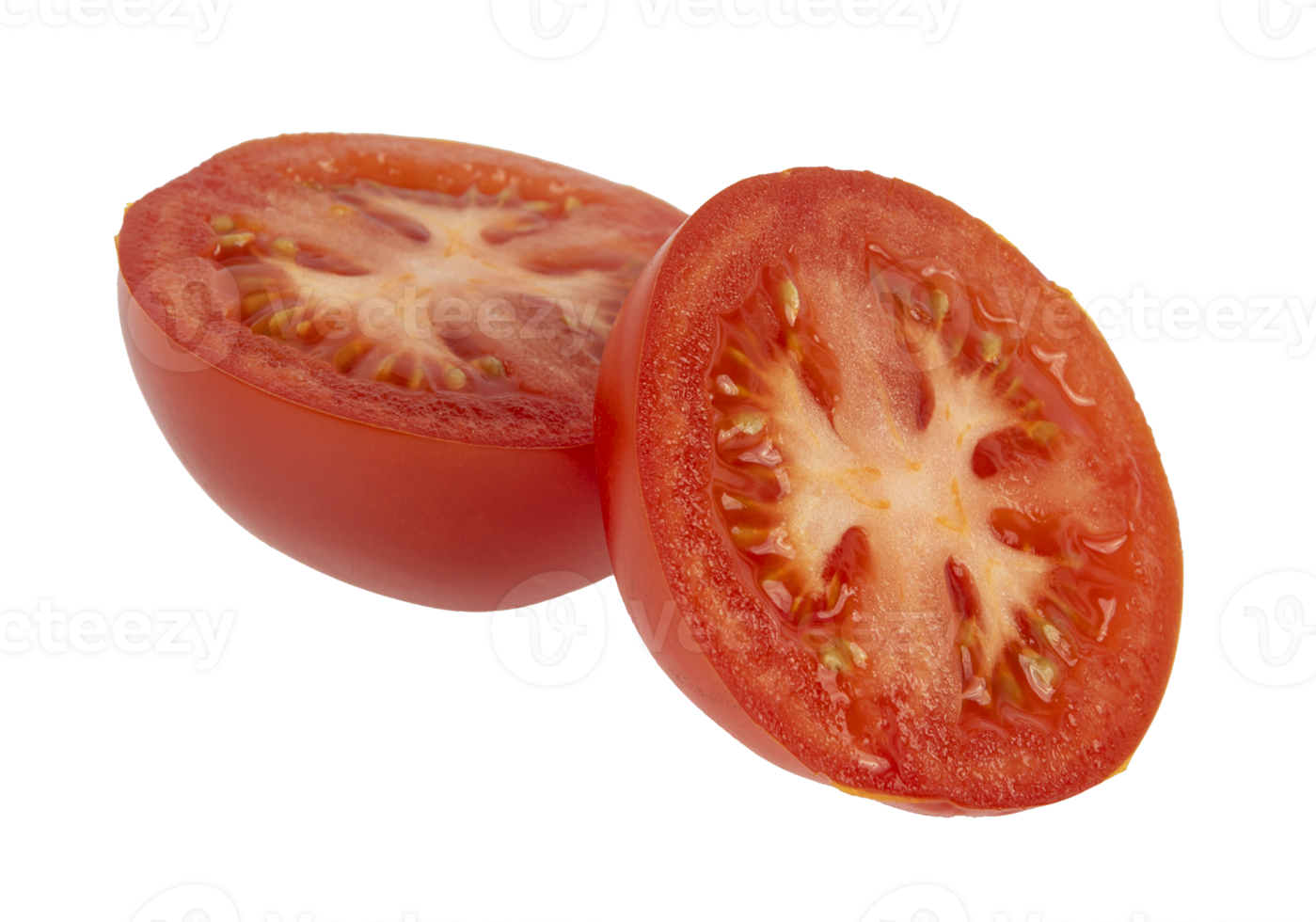 Rodaja de tomate fresco rojo cortado aislado png