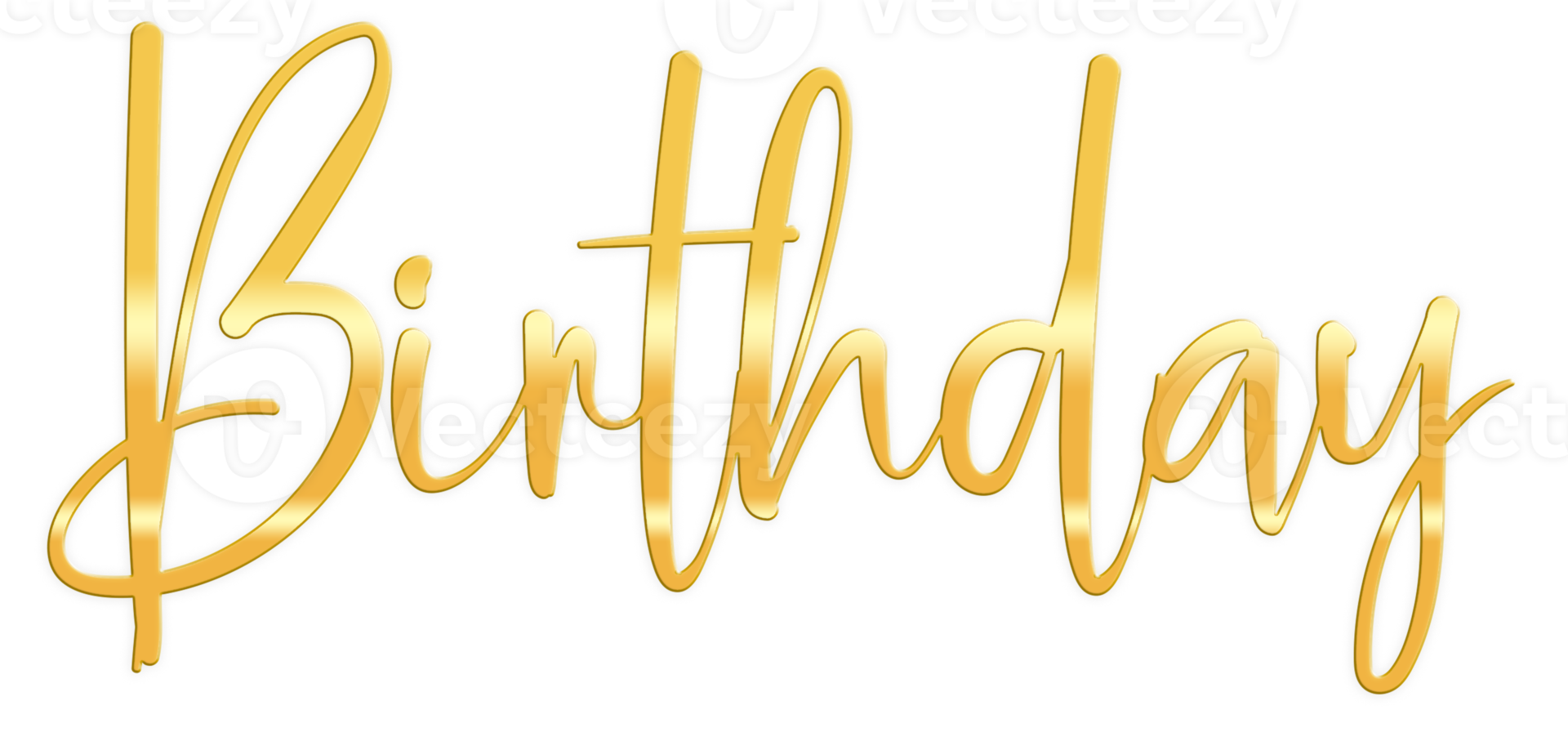 Golden Text Lettering Birthday cut out png