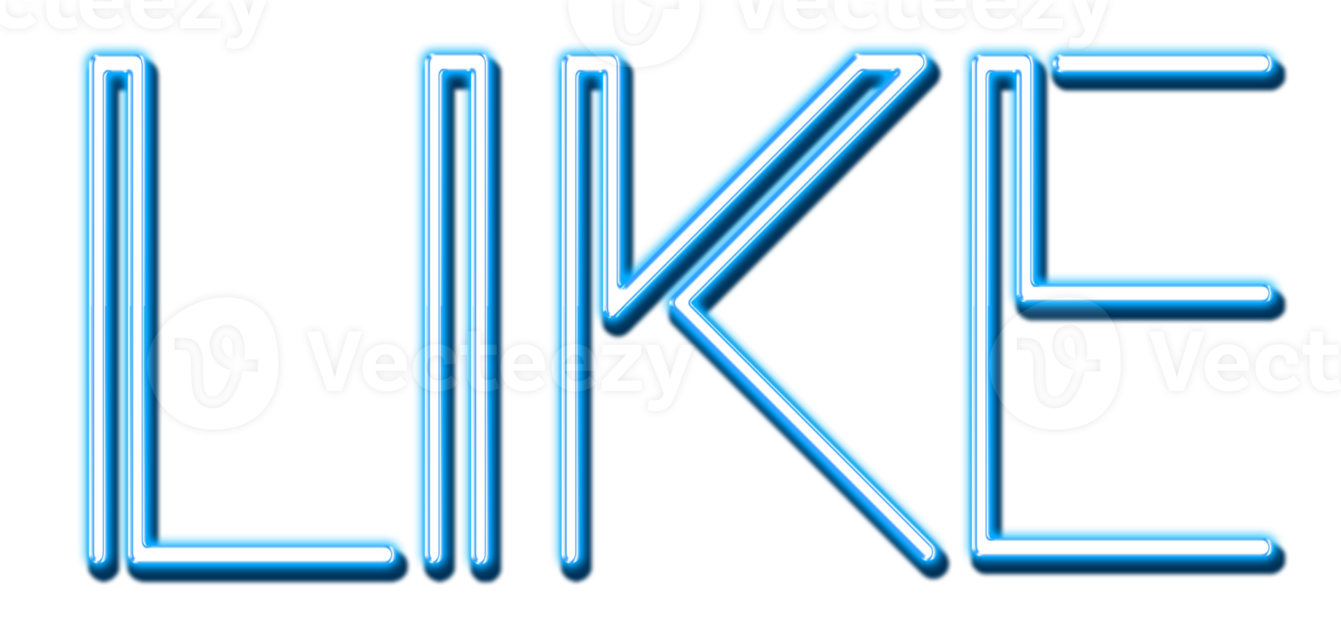 Blue Neon Text Like cut out png