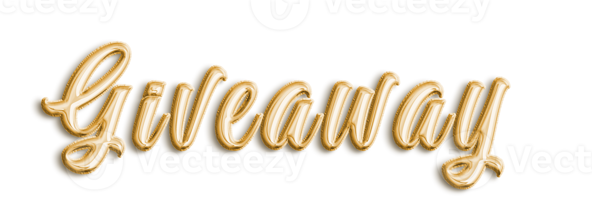 Golden Volumetric 3D Text Balloons Lettering Giveaway cut out png