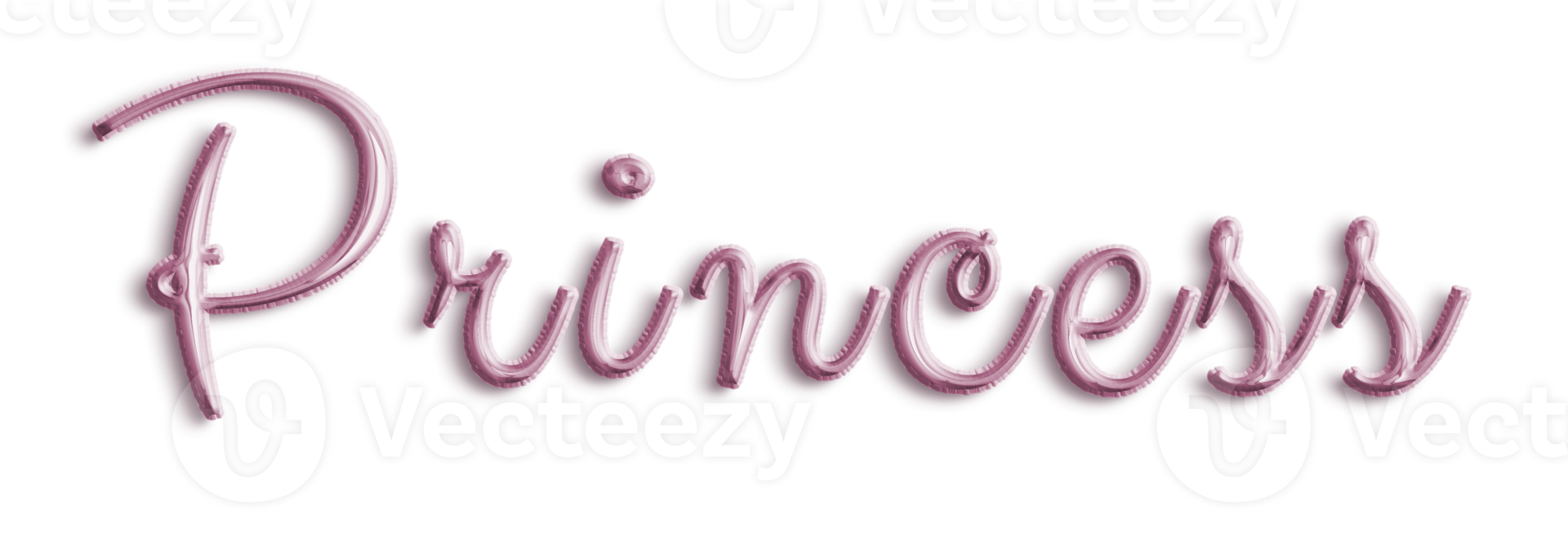 Pink Volumetric 3D Text Balloons Princess cut out png