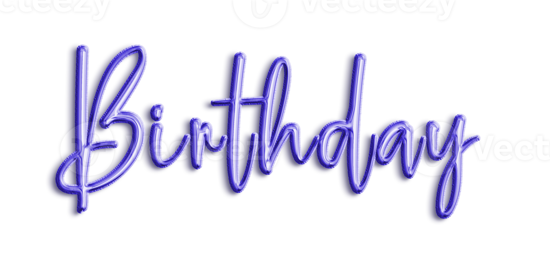 Blue Volumetric 3D Text Balloons Lettering Birthday cut out png