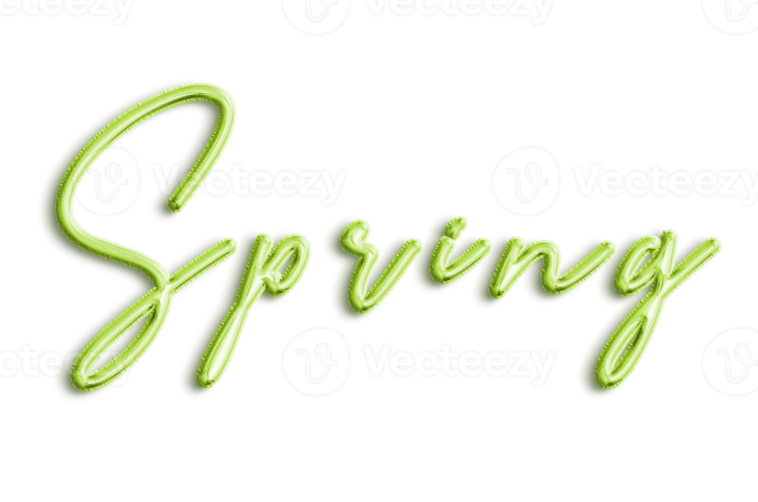 Green Volumetric 3D Text Balloons Spring cut out png