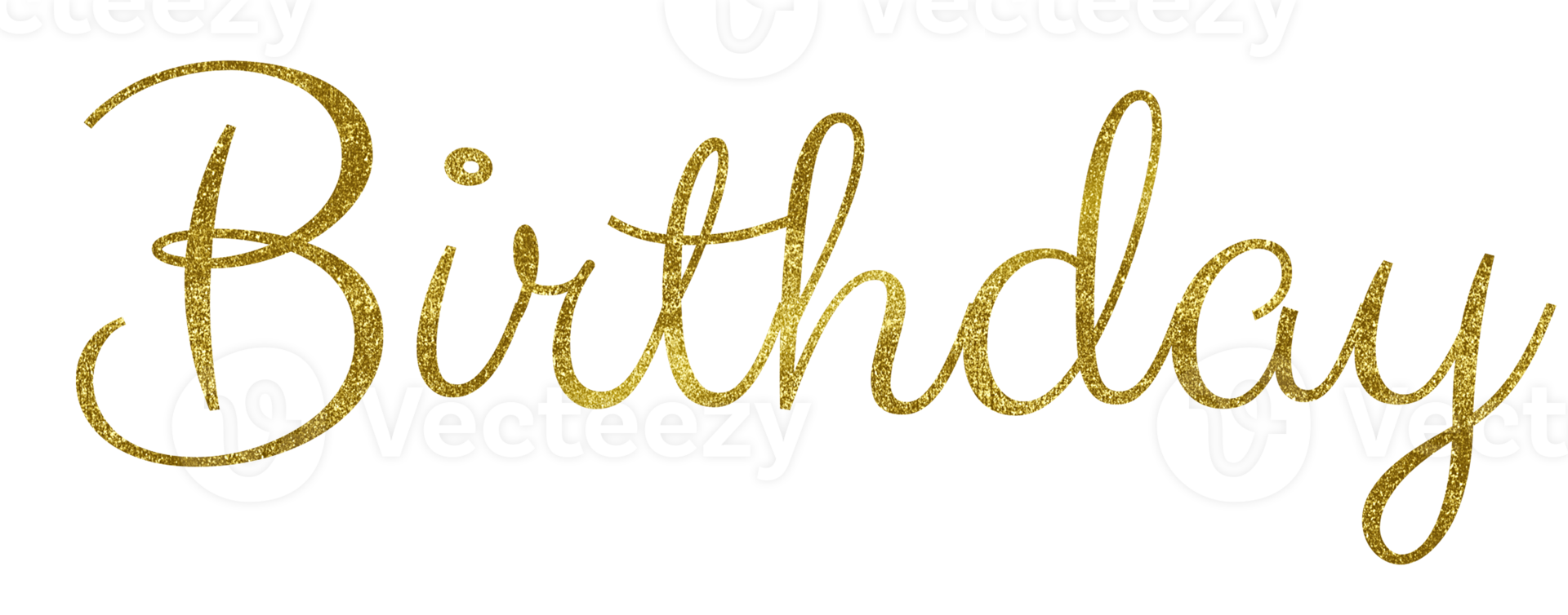 Golden Text Lettering Birthday cut out png