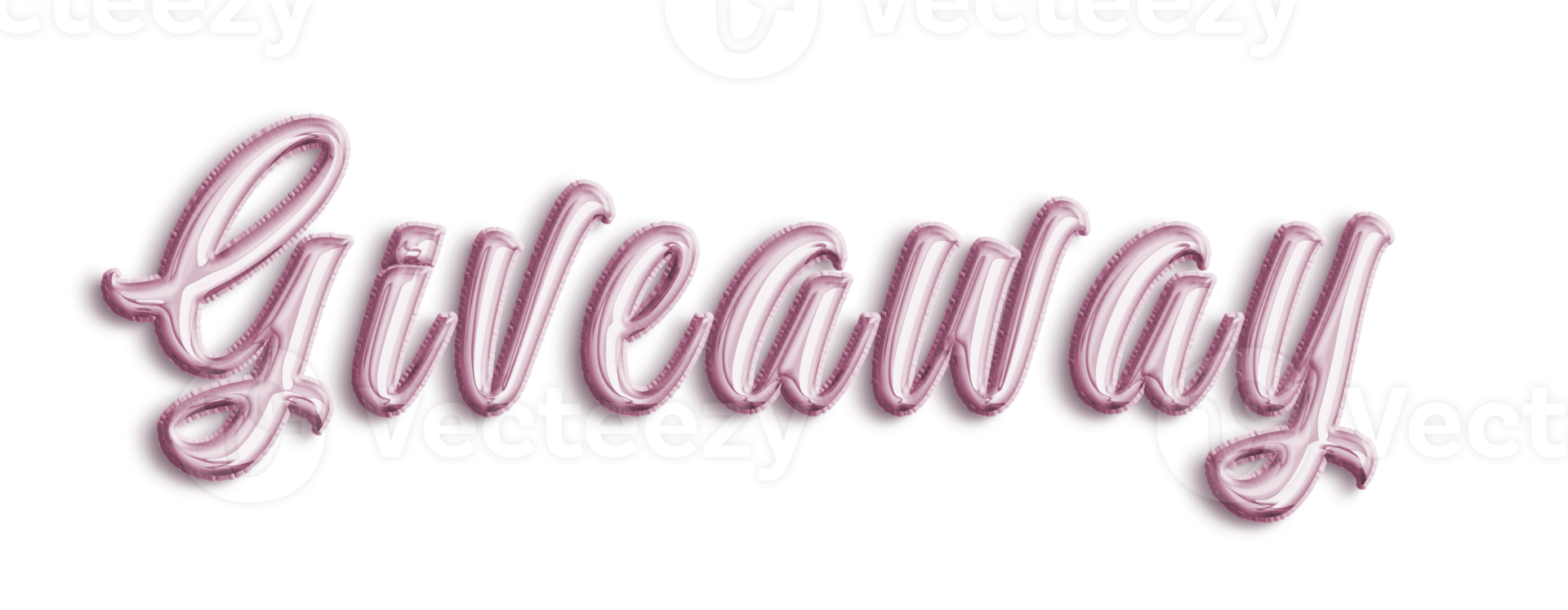 Pink Volumetric 3D Text Balloons Lettering Giveaway cut out png